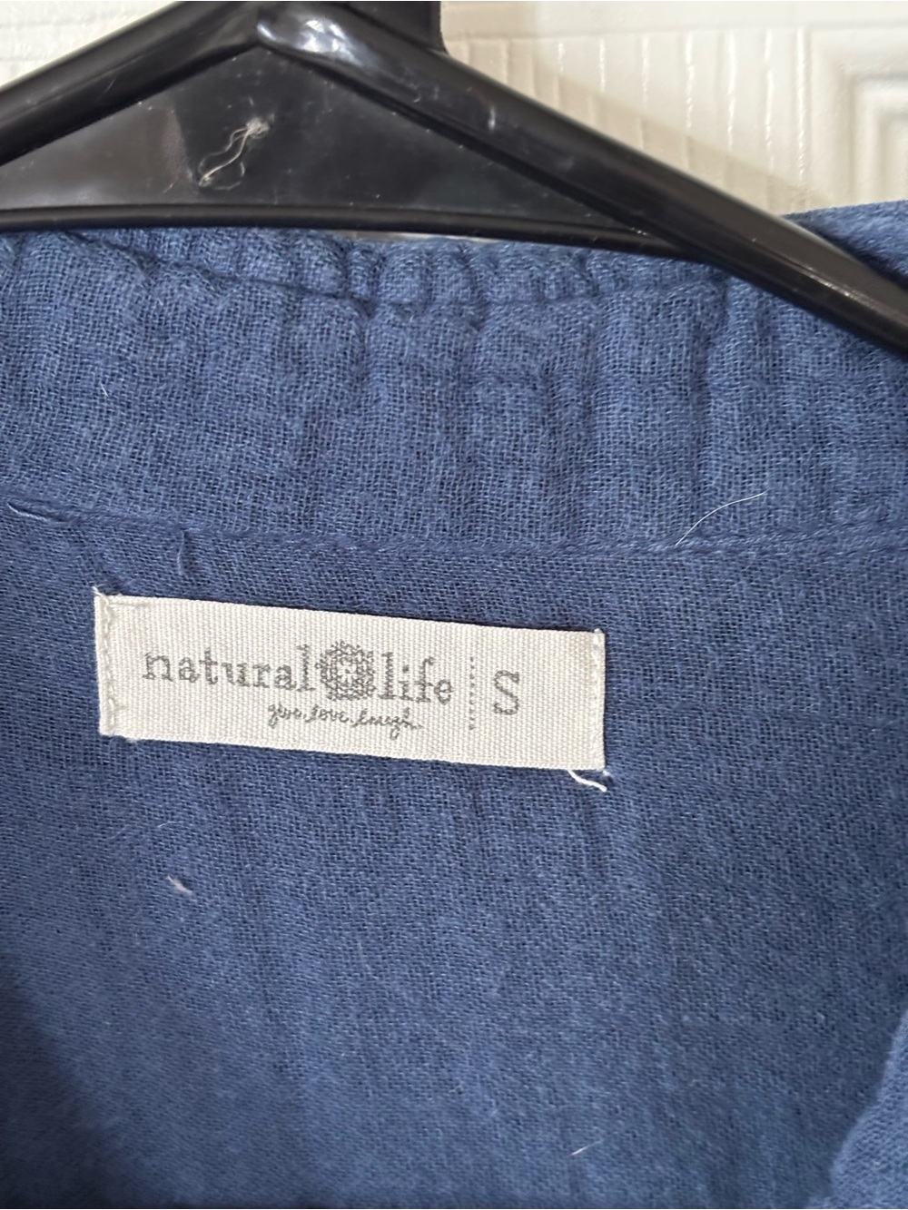 NATURAL LIFE Navy Long Sleeve Button-Front Maxi Shirt Dress - Picture 2 of 5